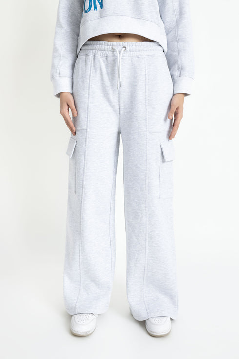 The Grey Wide Leg Cargos